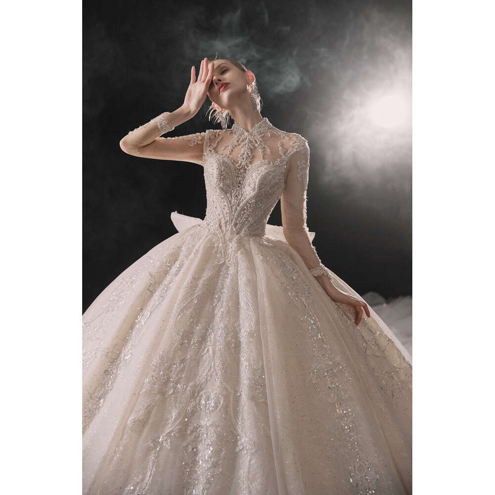 Said Sharon Saudi Arabia Long Sleeves Dubai Wedding Dress For Women Beaded Ball Gown Pricess Bride Dresses H-004 Es 6660311