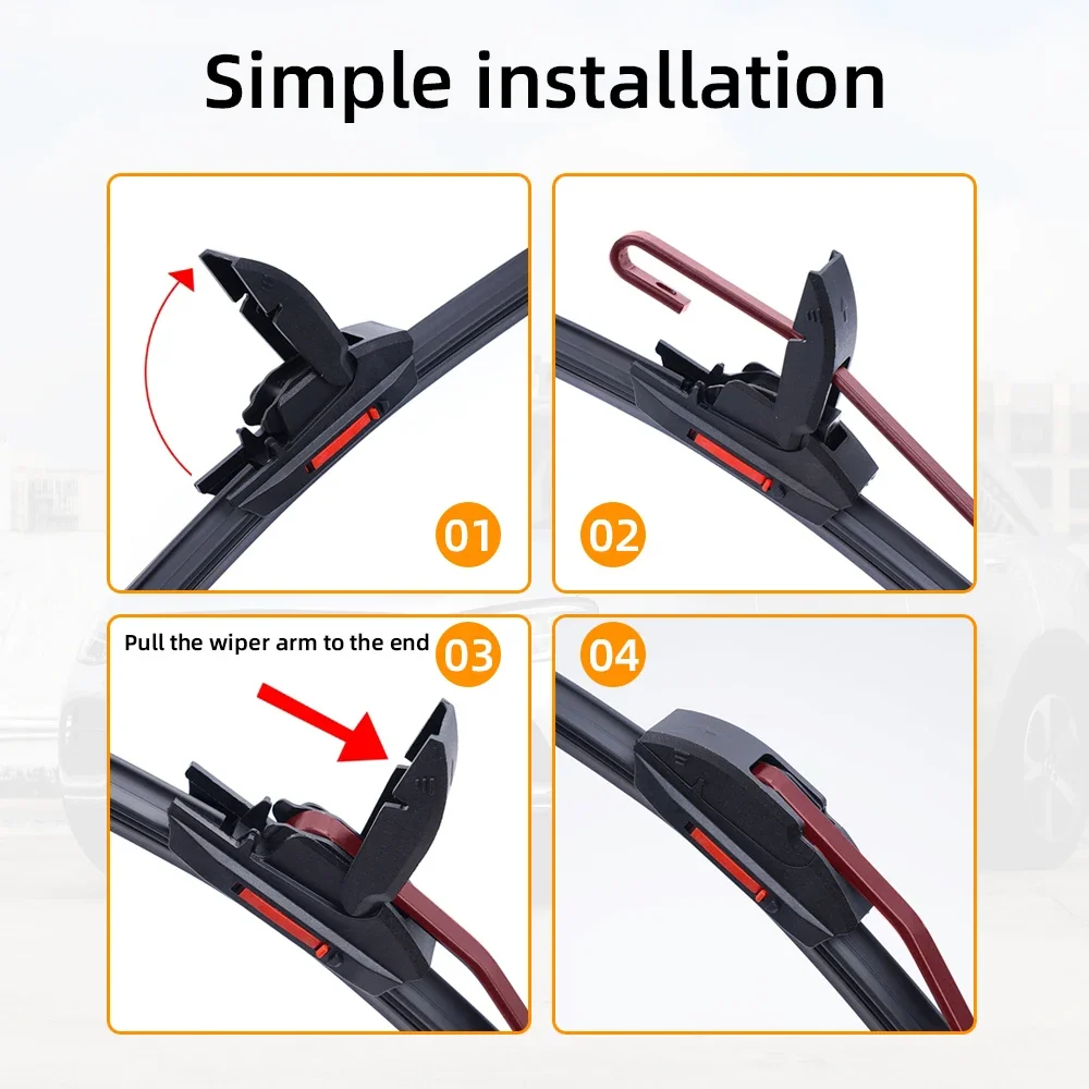 new GM Windshield 2025 Wiper Blades Double Soft Rubber Car Replacement Wiper 16" 18" 20" 22" 24" 26" Rubber Strip for Ea