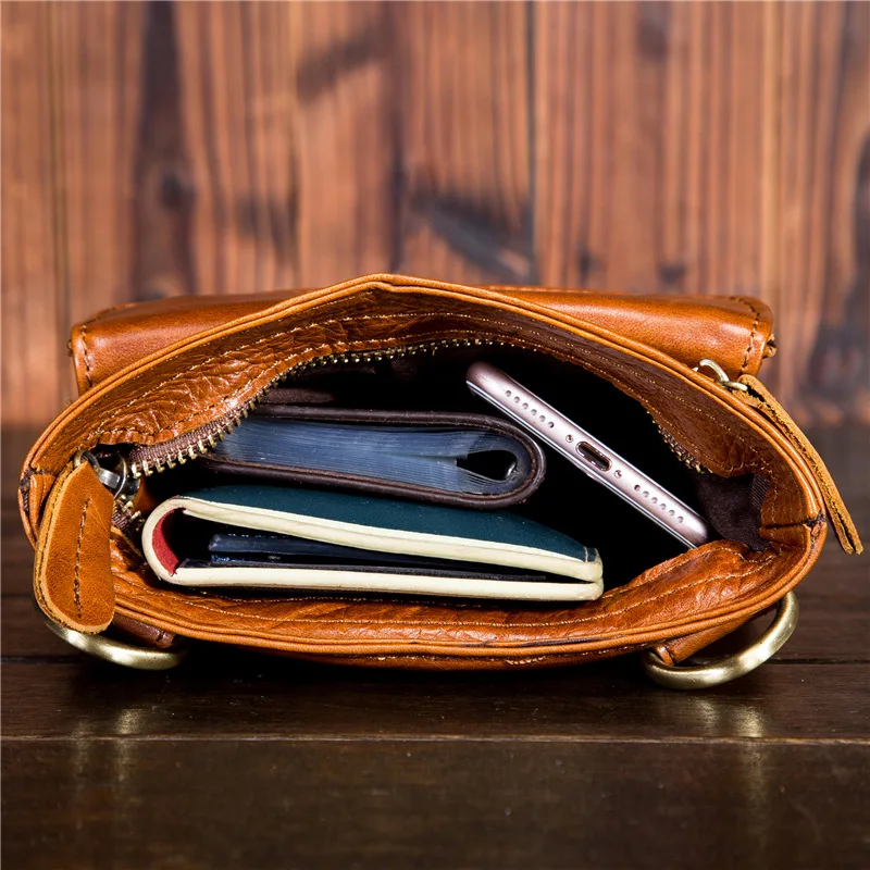 Pack Waist Fanny Vintage Bag For Men Leather Shoulder ddmysmile Bags Outdoor Belt Leg Hip Sacks Man Belt Pouch Cell Phone Pocket For Male Smile