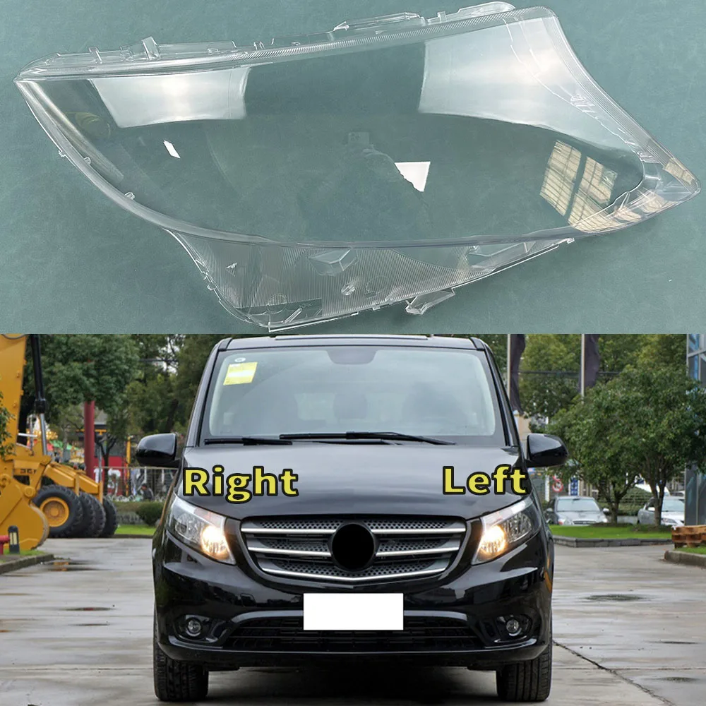For Mercedes-Benz Vito V-CLASS 2016~2020 Headlight Cover Transparent Lampshade Headlamp Shell Plexiglass Replace Original Lens