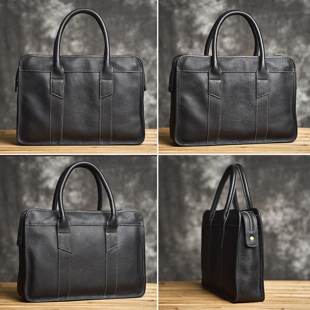 Business Men's Genuine Leather Briefcase Original Casual Handbag Men'S Shoulder Bag High Quality For 15 Inch Laptop Bag smile