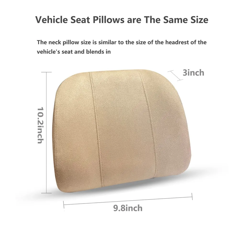 Car Seat Breathable Headrest Car Neck Pillow Suede Fabric Car Neck Headrest Pillow Car Seat Pillow Memory Rest For Car Interior smile