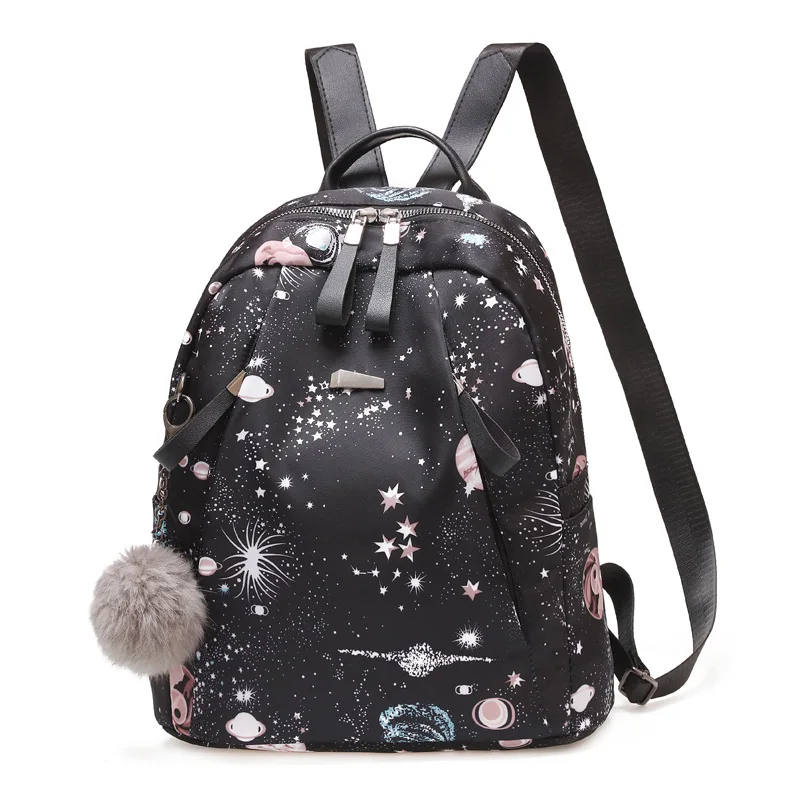 Bags Backpacks for Female Women high-capacity Printing Waterproof Wear-resistant Suitable for Girls' Leisure Or Travel Black smile Girls'