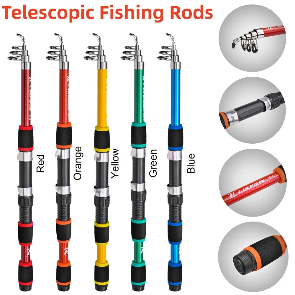 Telescopic Rods Sea Fishing Fishing Rod Portable Sea Spinning Pole Spinning Lure Fishing Rod Tackle Outdoor Fishing Accessories smile