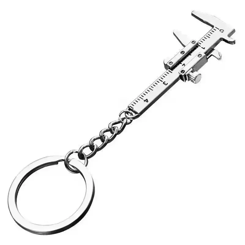 Pendant Measuring Car Keychain Gauging Instrument Rulers Mini Caliper Tools Key Ring Alloy Vernier Caliper Key Chain ddmysmile Zinc Alloy Smile