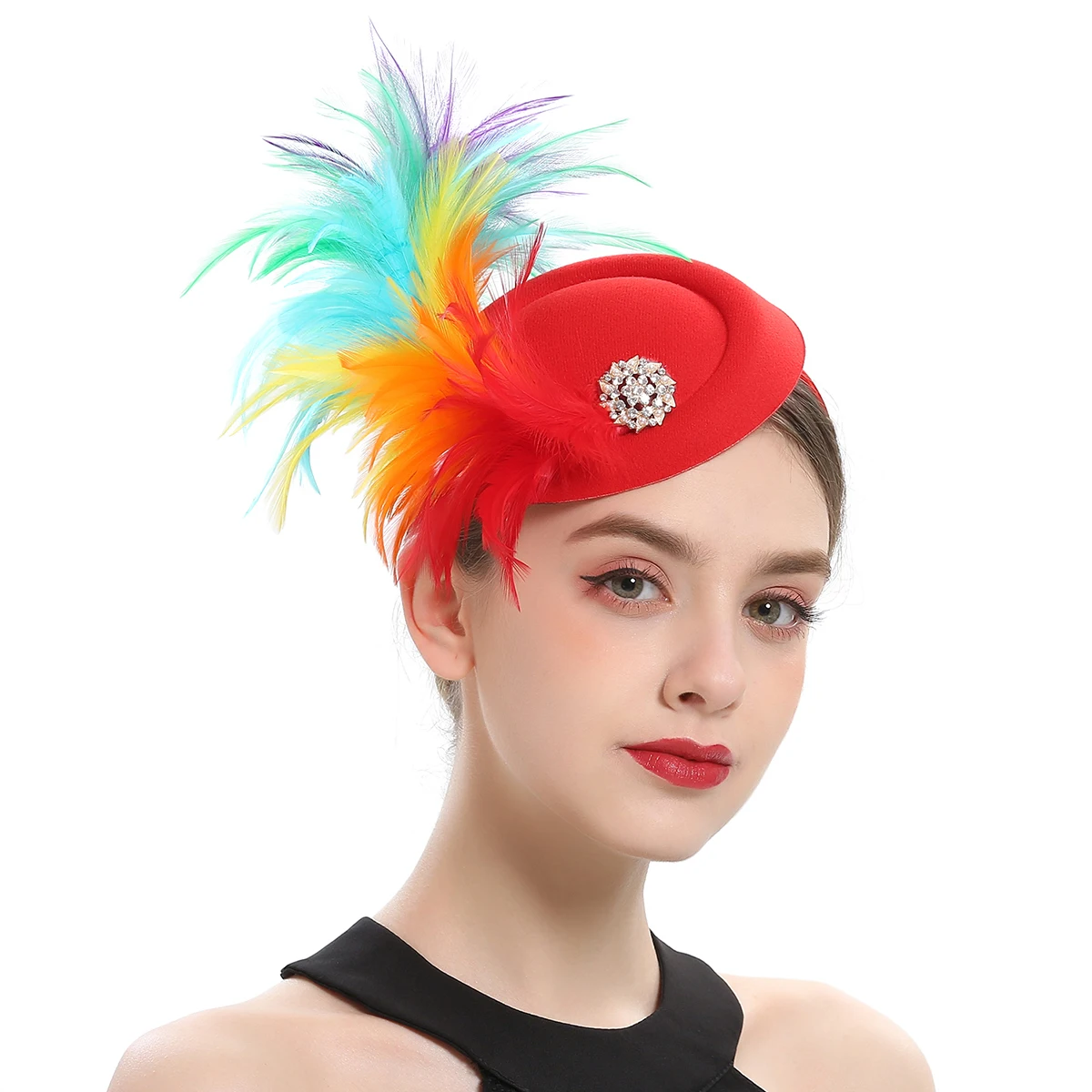 Hat Women,1920s Fascinator for Tea Party Kentucky Fascinator Hat Pillbox Hat Feather Fascinator for tail Wedding smile