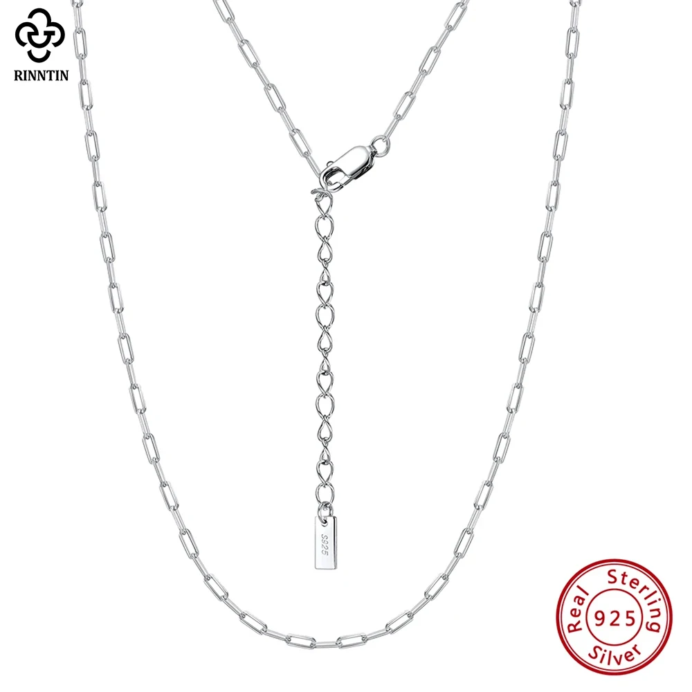 Sterling Sier Rinntin Italian 1.8x4.2mm Paperclip Chain Necklace for Women Dainty Basic Neck Chain Jewelry Gift SC64 smile
