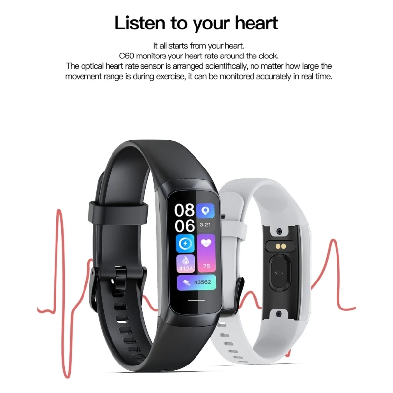 Heart Rate Step Counter Activity Trackers with Pedometer Sleep 094C