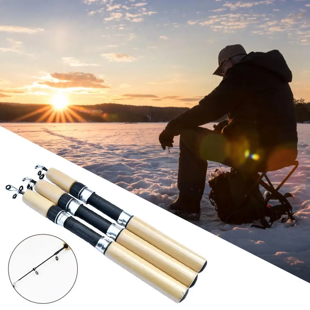 Pcs Ultra Short 1 Winter Fishing Ice Rod Easy To Install Fishing Boat Fishing Rod Portable ddmysmile Solid Rod, Winter Fishing Rod Smile ,