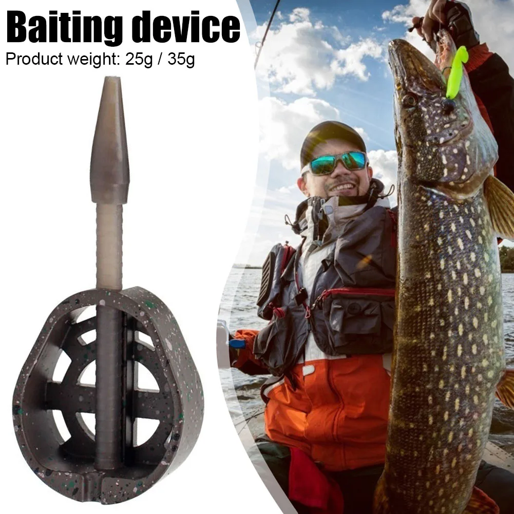 Inline Zinc Feeder Method Alloy Carp Fishing Feeder Cage 25/35g Portable Fishing Accessories Fish Terminal Tackle Tool smile