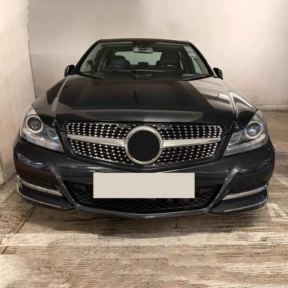 Diamond Style Grilles Front Grill For Mercedes Benz C Class W204 07 2008 2009 2010 2011 2012 2013 2014 C180 C200 C250 C300 C350