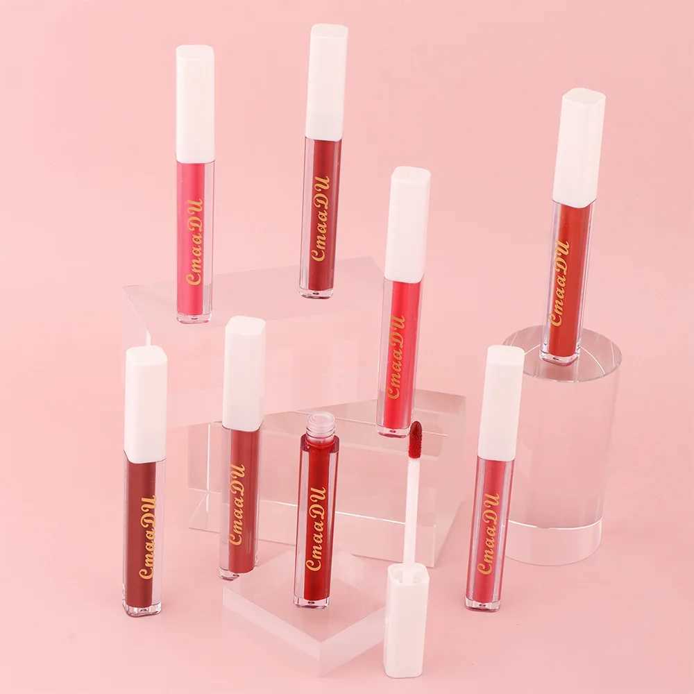CmaaDu 8Color Lip Gloss Matte Creamy Cup Lipstick Satin Finish Makeup Liquid Lipgloss Lipstick Long Lasting Glossy Lip CosmeticXJ250312