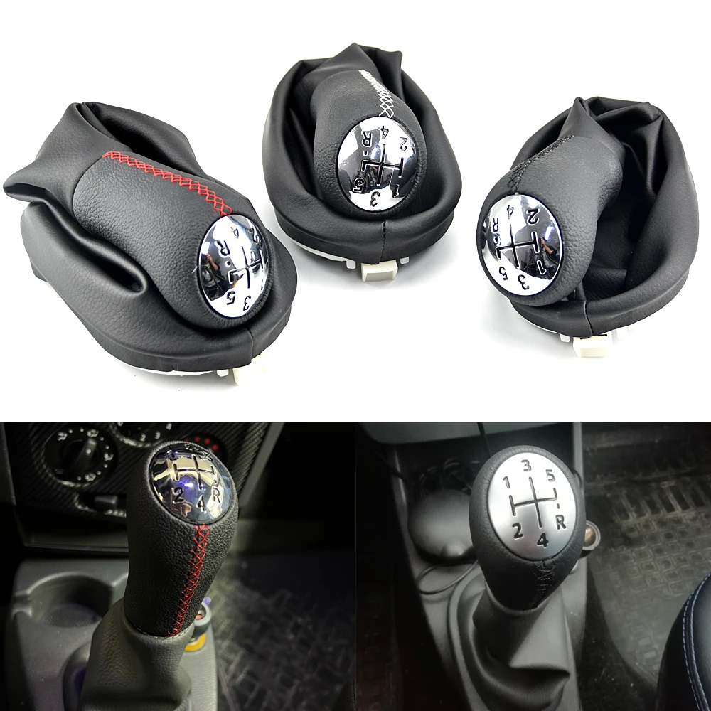 Knob Leather Gear Shift Lever Shifter Gaiter Boot Cover For Renault Clio 3 2005-2009 Megane 2002-2009 Kangoo 2009 smile