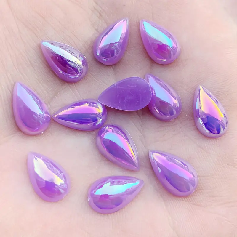 8*13mm Teardrop AB Flatback Rhinestones Stick Crystals Stones Acrylic Strass For DIY Clothes Crafts 40pcs A87
