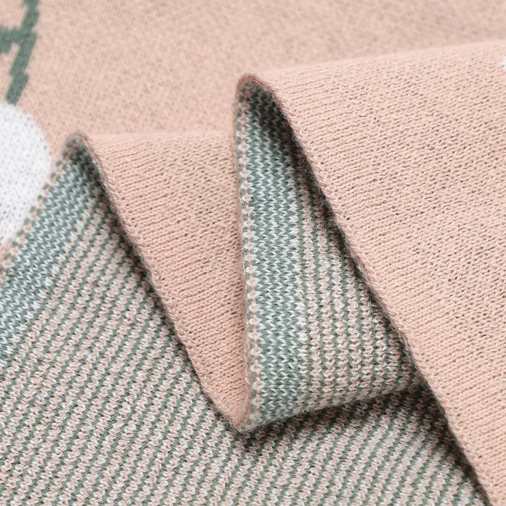 Bedding Soft Jlong Toddler Quilt For Bed Sofa Infant Basket Stroller ddmysmile Blankets Newborn Baby Floral Knitted Swaddle Wrap Blankets Smile