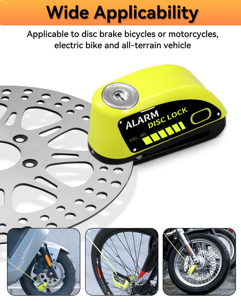 Extractme Motorcycle Alarm Disc Brake Lock 120dB Bicycle Wheel Disk Padlock Security Anti-Theft Lock Scooter Alarma Motocicleta 017dd