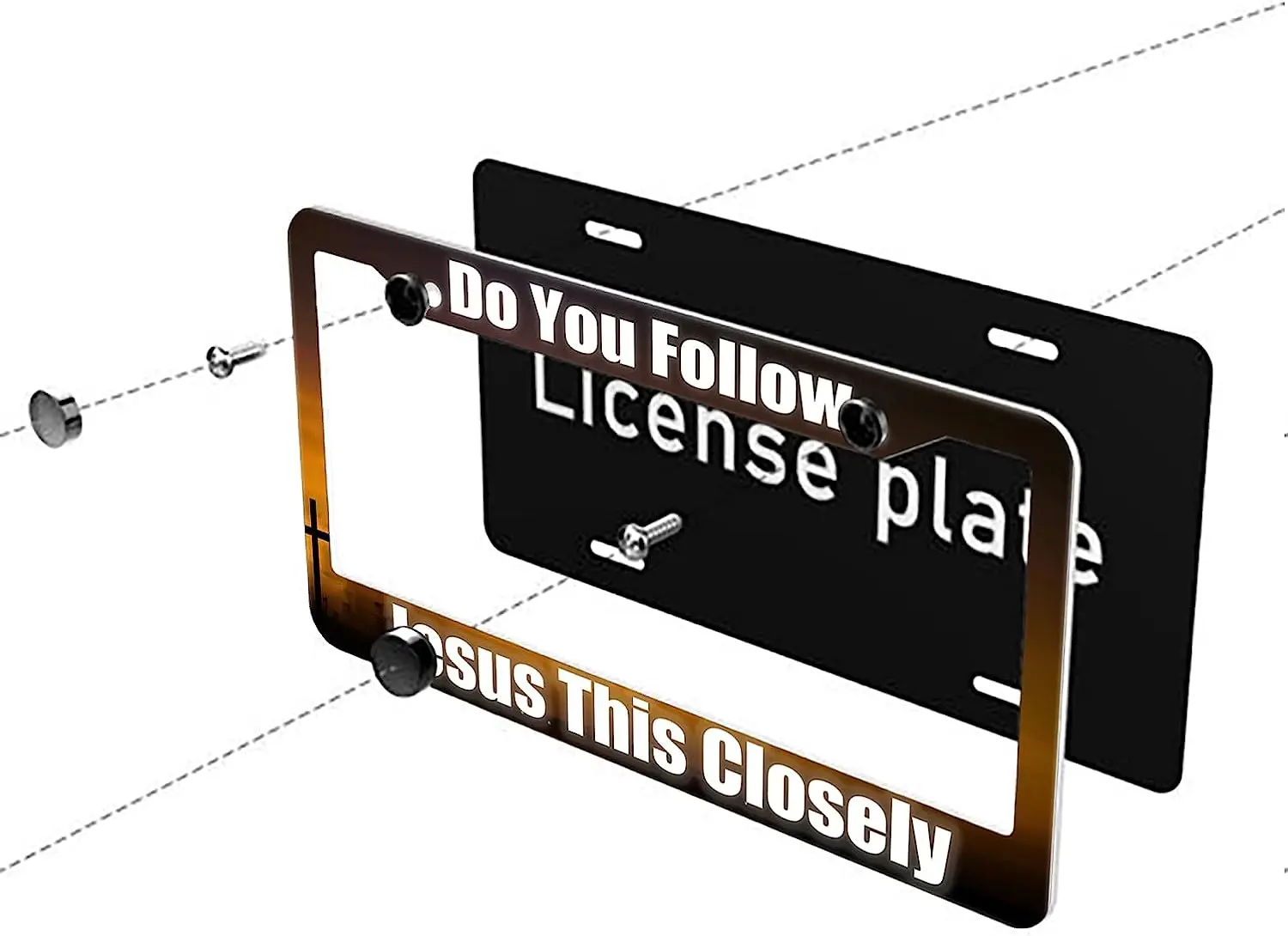 Plate ddmysmile Do License Frame You Follow Jesus This Closely Car Cover Tag Holder Frames Aluminum License Plate Cover For Standard Us Smile