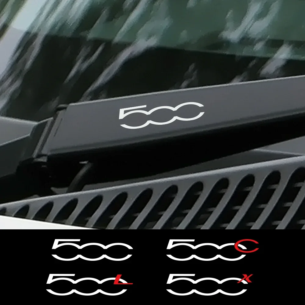4PCS 2025 Car new Window Wiper Sticker For Fiat 500 500C 2012 500X 500L Abarth 695 Reflective Auto Sport Decor Decal Tuning Accessories