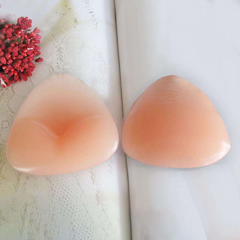 Almohadillas de pecho impermeables reutilizables para mujer, pegatina de sujetador suave, almohadillas de realce de pecho triangulares de silicona