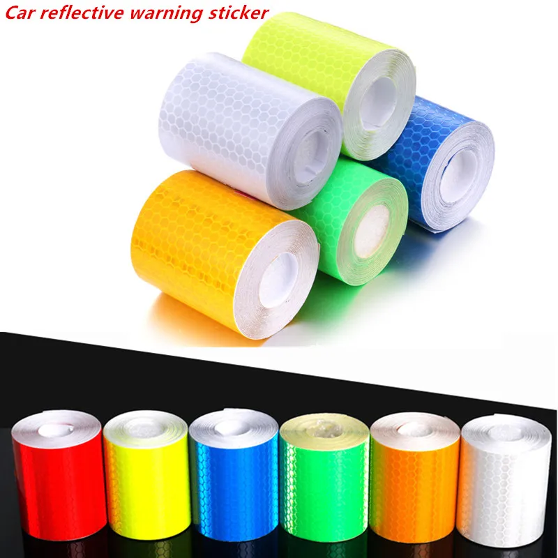 5X100/300CM Car Reflective Tape Safety Driving Warning Car Decor Stripe Protective Tape Film Motorcycle Car Accessories