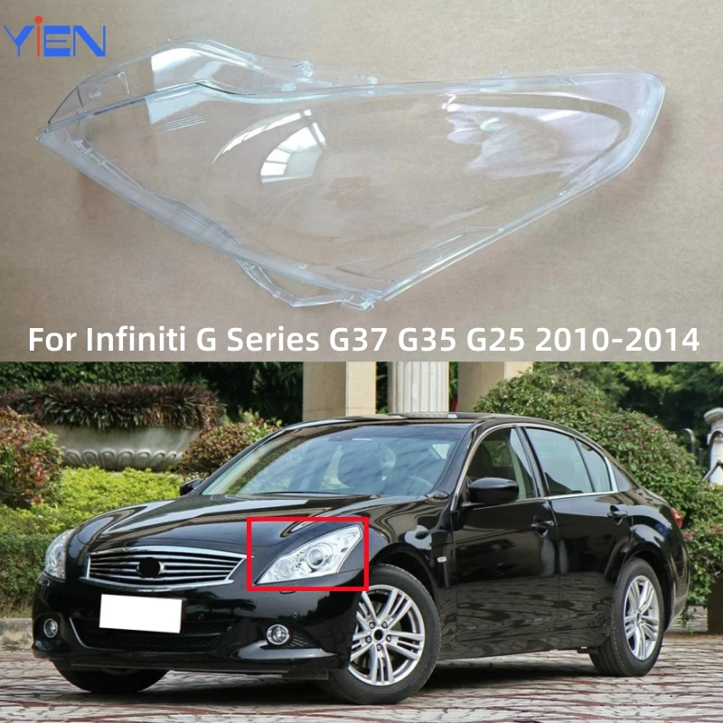 For Infiniti G Series G37 G35 G25 2010 2011 2012 2013 2014 Car Products Replace A Transparent PC Lights Shell Headlights Glass