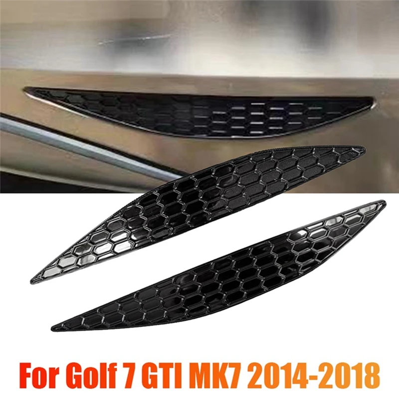 1Pair Rear Bar Honeycomb Reflector Cover Trim Styling For VW Golf 7 GTI MK7 2014-2018 Tail Fog Light Strips Sticker Accessories