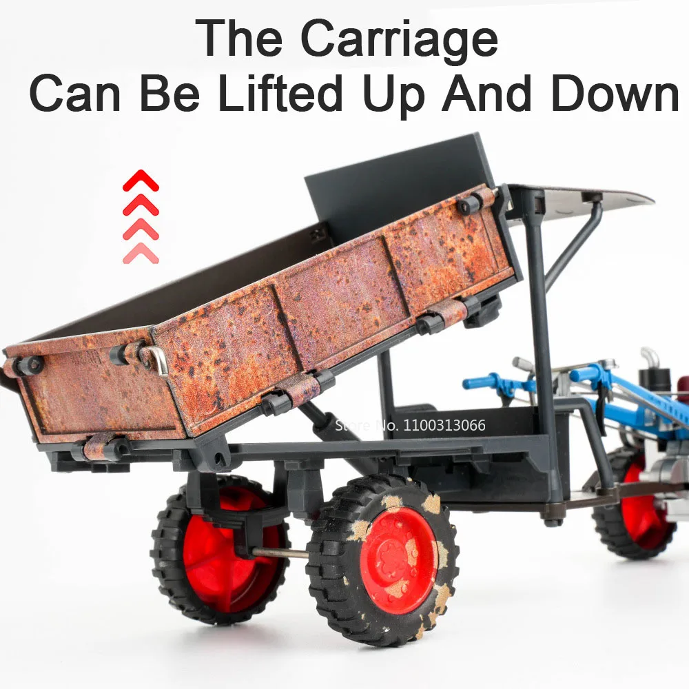 Walking Tractor Car Alloy Toys Model Metal Diecasts Rubber Tire Vehicle Model Retro Vintage Tractor Cars for Boy Birthday Gifts