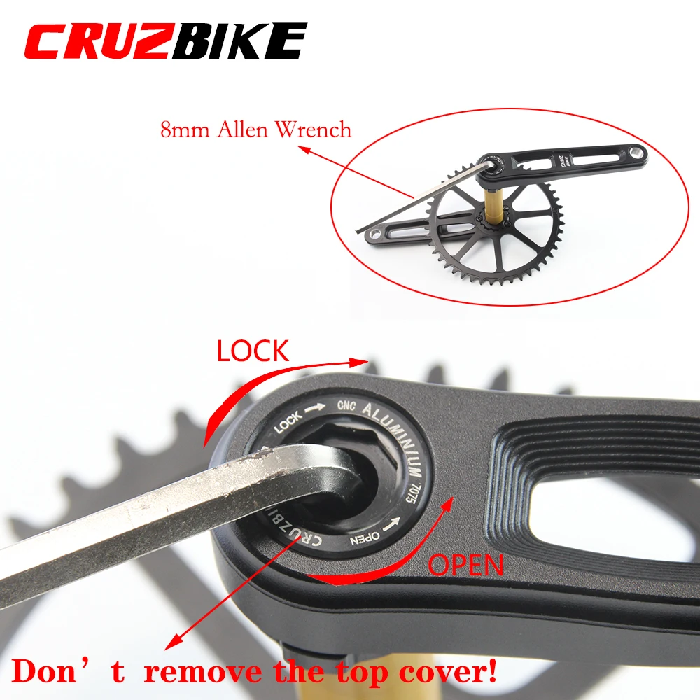 CRUZbike Folding Bike Crankset Ultralight 155/160/165/170mm Hollow Tech Crank Aluminum Alloy Bicycle Parts Accessories