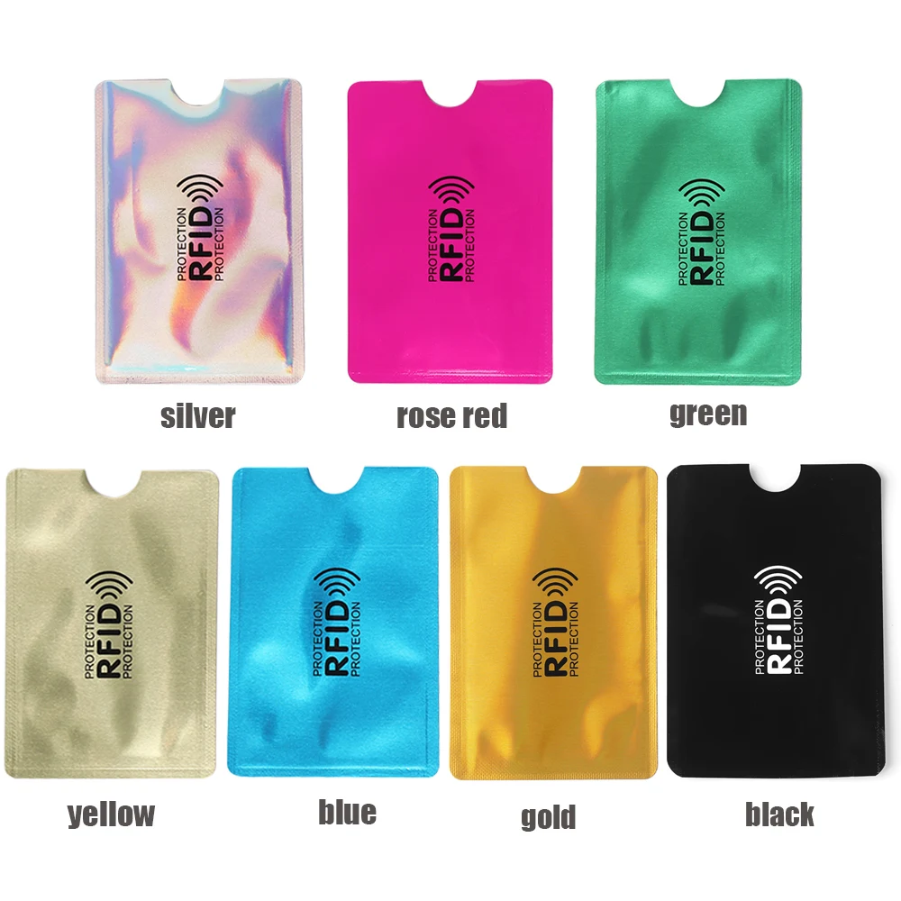 5Pcs Safety Bank Aluminium Anti-theft Sleeve Wallet Protect Case Cover RFID Blocking Card Holder
