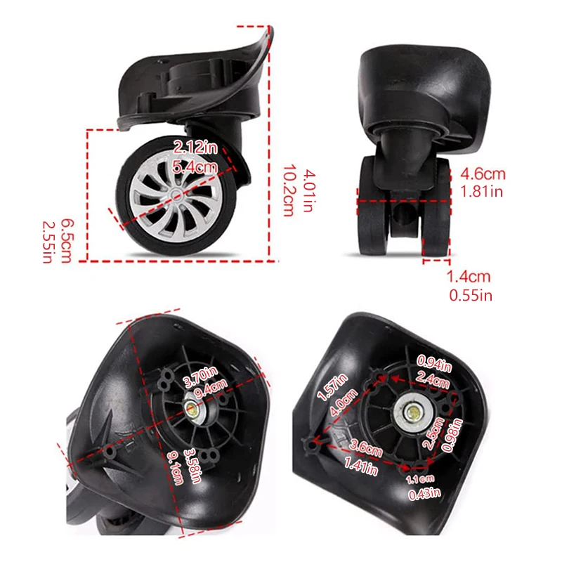 4pcs Luggage Accessories Universal Wheel Luggage Universal Wheel Accessories Luggage Repair Wheel
