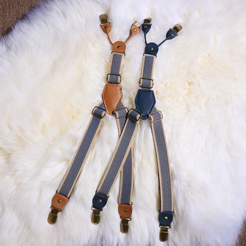 Suspenders Children Child 2.5Cm From 2 To 7 Year Suspenders Adjustable Baby Suspenders 4-Clip Y-Back Braces Accessory Gift smile
