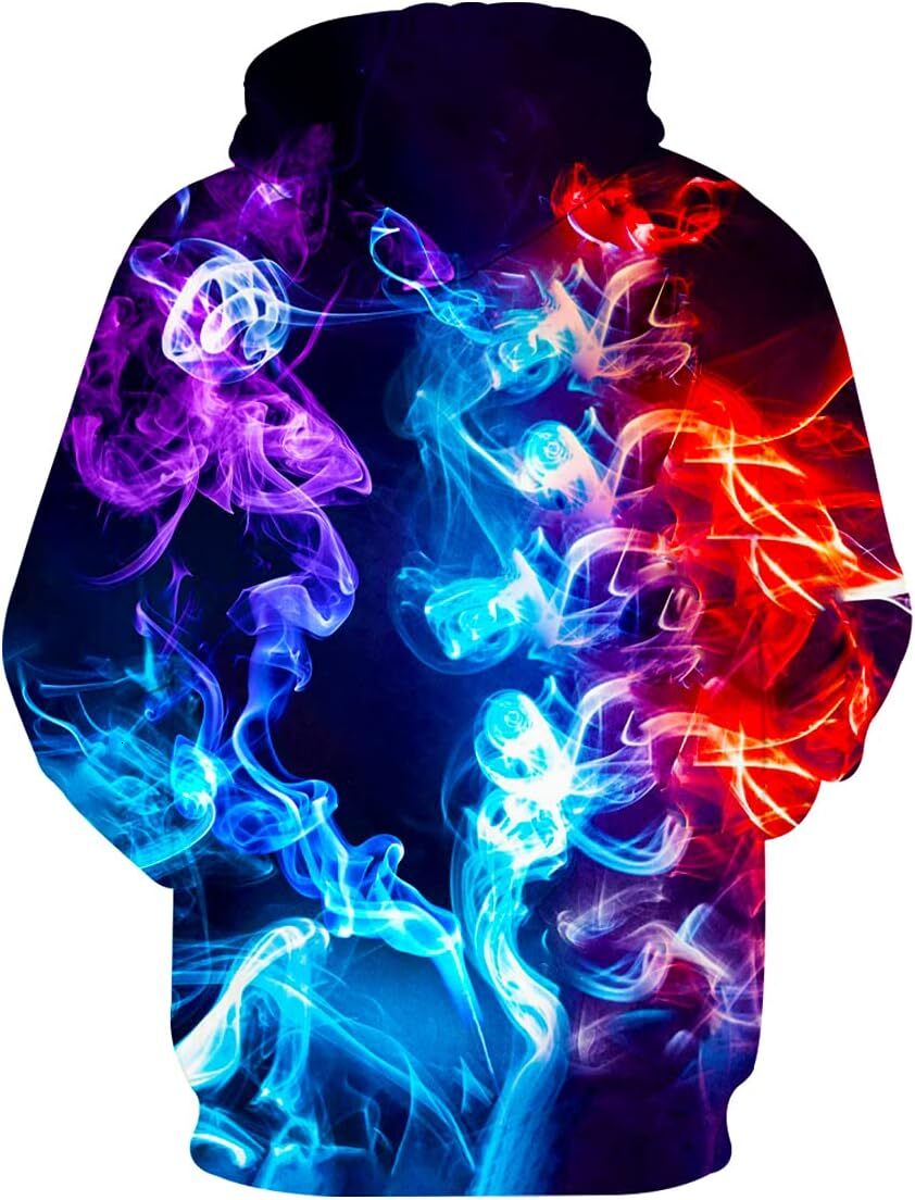 Hoodie for Mens Womens Unisex Graphic Print Hoodies 3D Colorful Novelty Design Long Sleeve Sweaters with Pocket Graphic Dreamy Starry Sky