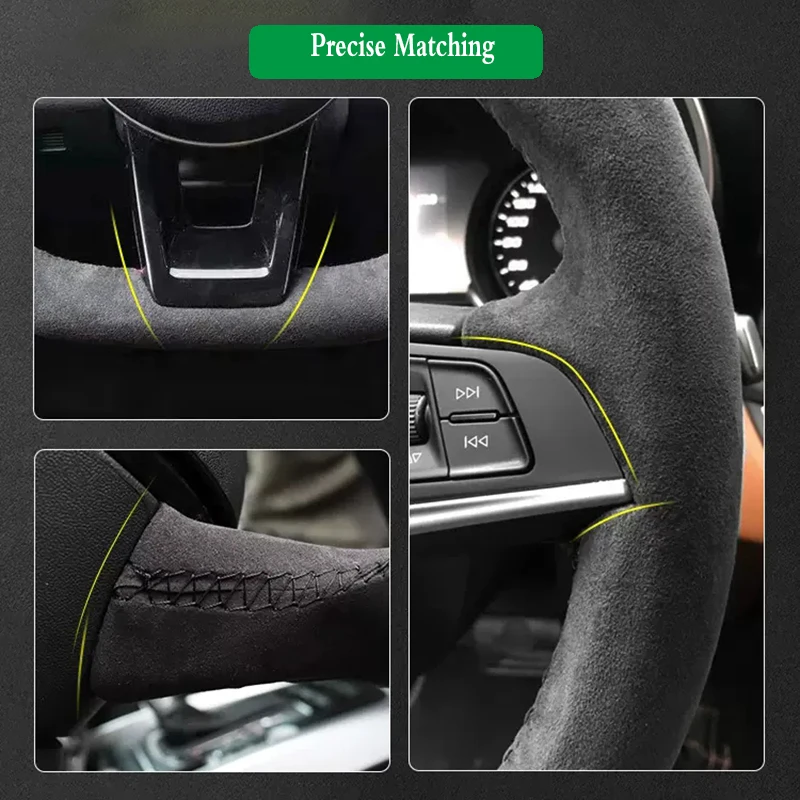Steering Braid Wheel Car Cover For VW Golf 7 6 5 4 3 2 7 6 5 NK4 NK3 2 Polo Passat B8 Tiguan Suede Leather smile