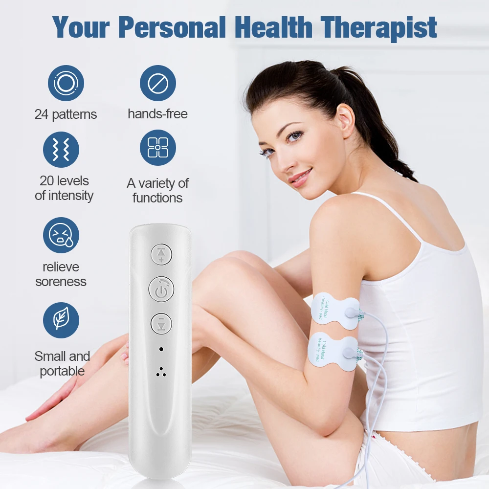 Electric Muscle 24-Mode Tens Stimulator Ems Acupuncture Face Body Massager Digital Therapy ddmysmile Herald Massage Tool Electrostimulator Smile