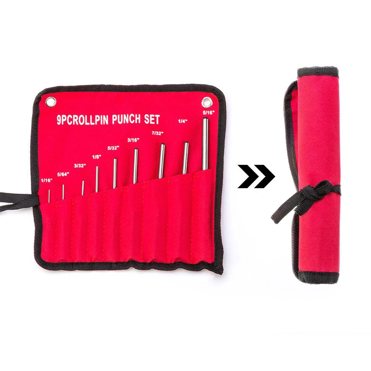 Roll ddmysmile Pin Pieces 9 Punch Set Steel Punches Hand Pin Removing Tool With Carrying Case For Jewelers Watchmakers Carpenters Smile