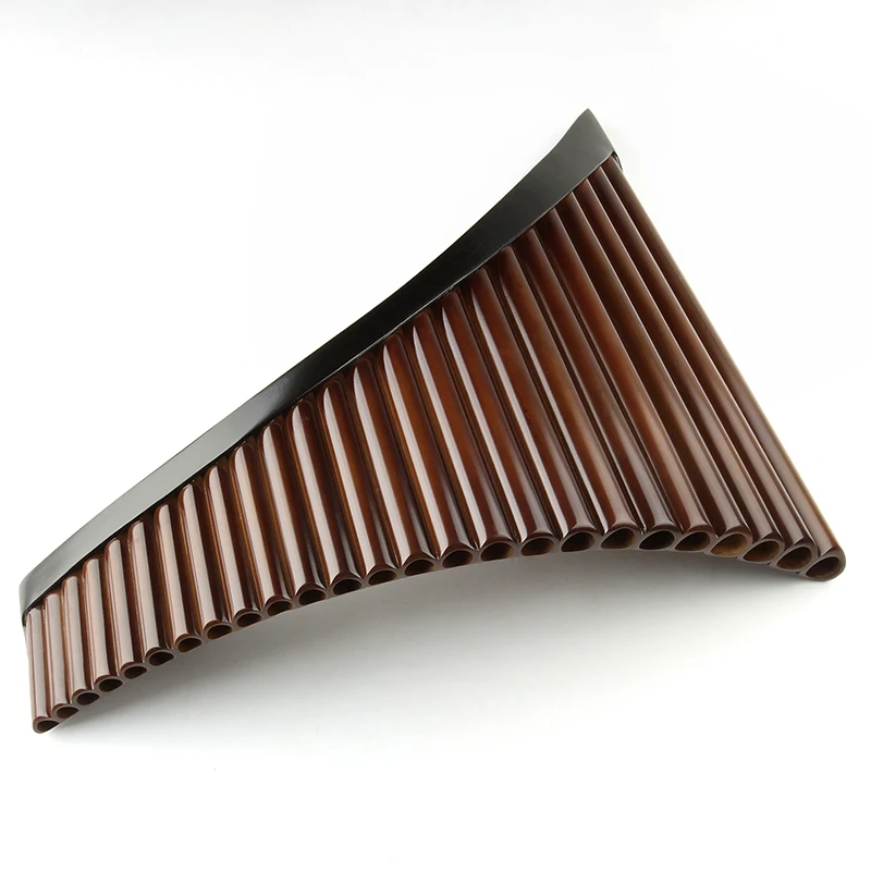 Flute Wood Handmade Bamboo C Key Brown Pan Flute Traditional Russian Woodwind Instrument 25 Pipes smile
