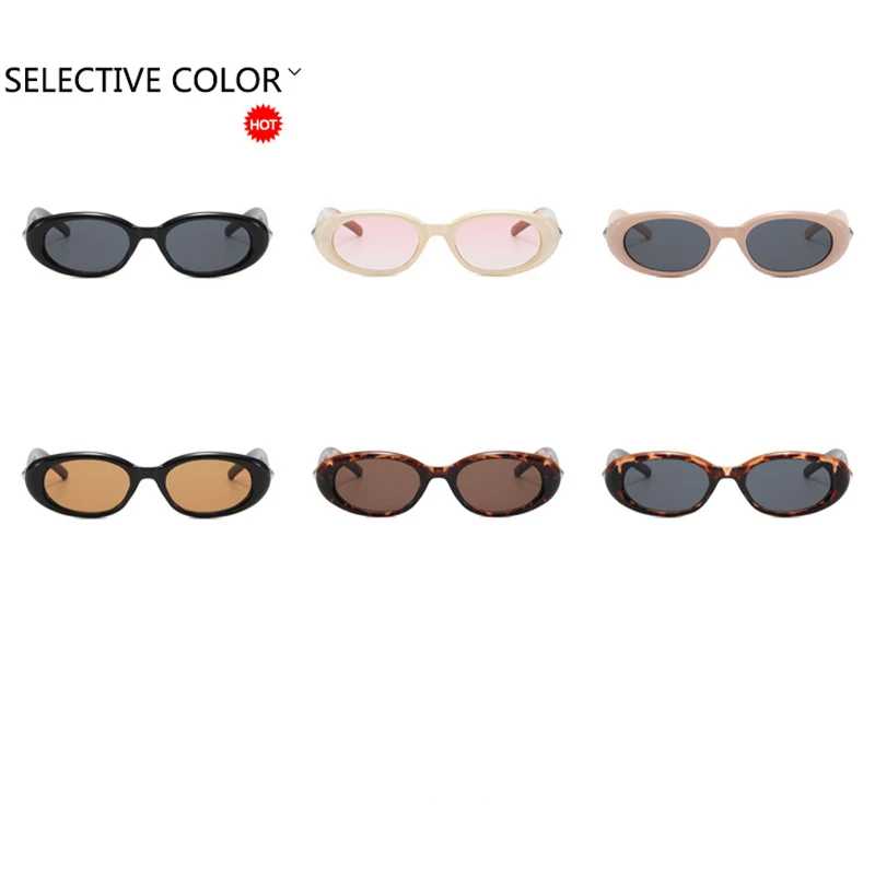 Small GUSON Rectangle New Oval Sunglasses Woman 2024 Vintage Brand Design Star Sun Glasses for Female Shades Eyewear Male UV400 smile