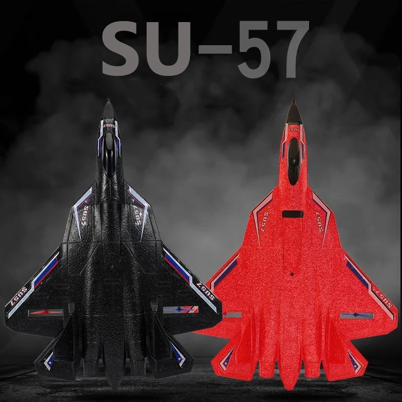 Plane Radio SU57 Rc Controlled Airplane With Light Fixed Wing Hand Throwing EPP Foam SU 57 RC Airplane Kids Toys Gifts smile