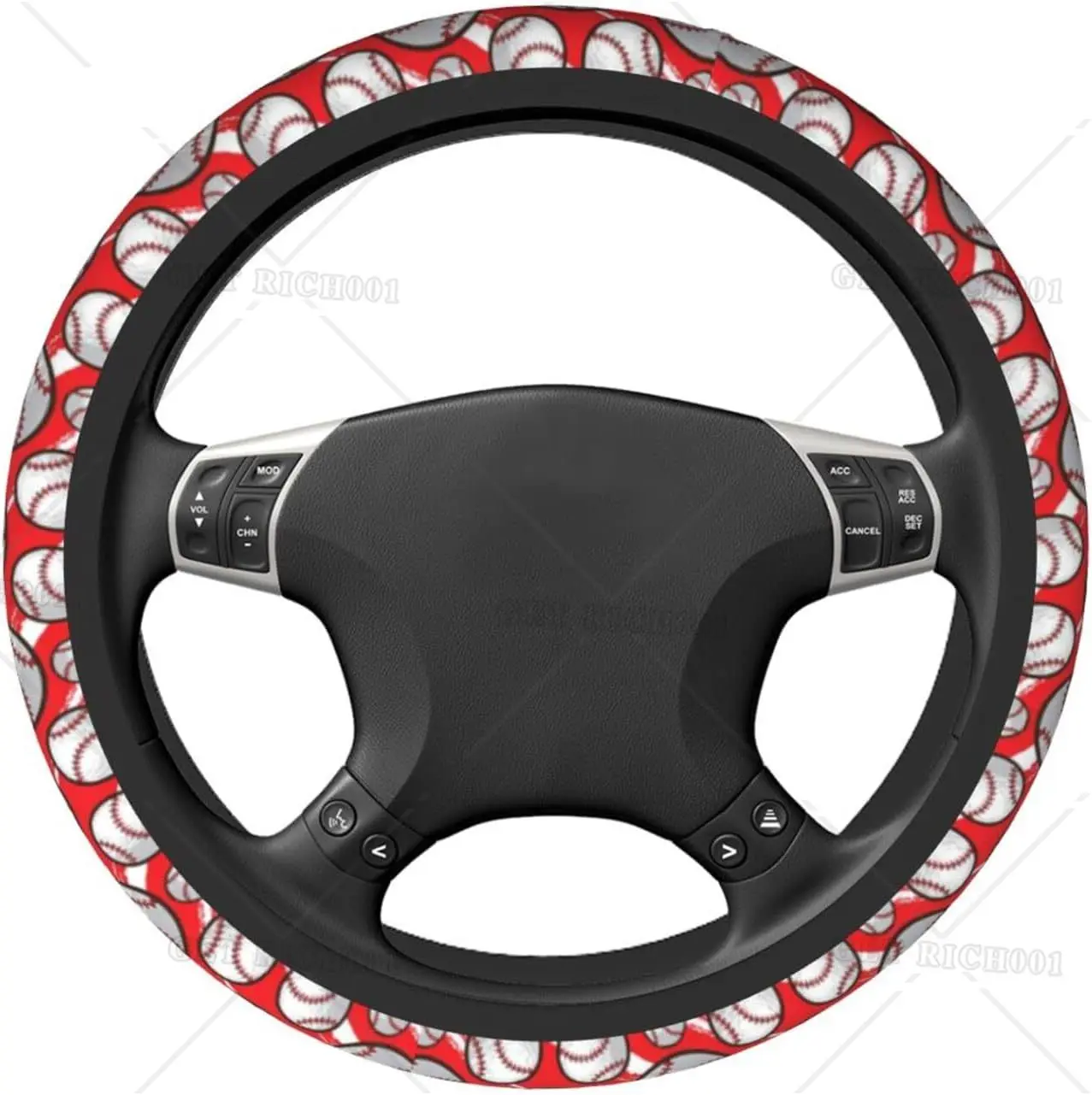 Wheel Baseball Car Steering Cover for Women Men Universal 15 Inches Anti-Slip Breathable Auto SUV Accessories Wheel Cover smile