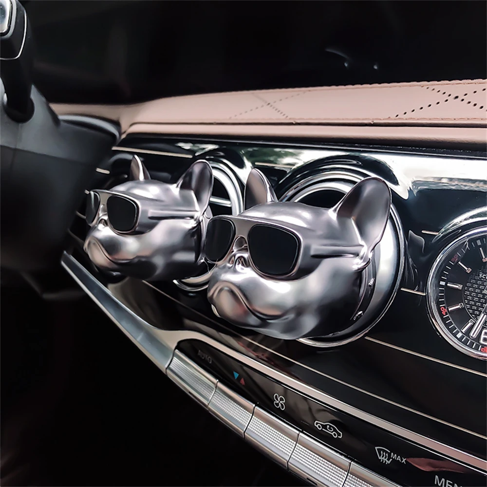 2PCS Bulldog Air Fresheners Refill Car Fragrance Diffuser Air Vent Clip Internal Accessories Vehicle Air Freshener for Cars