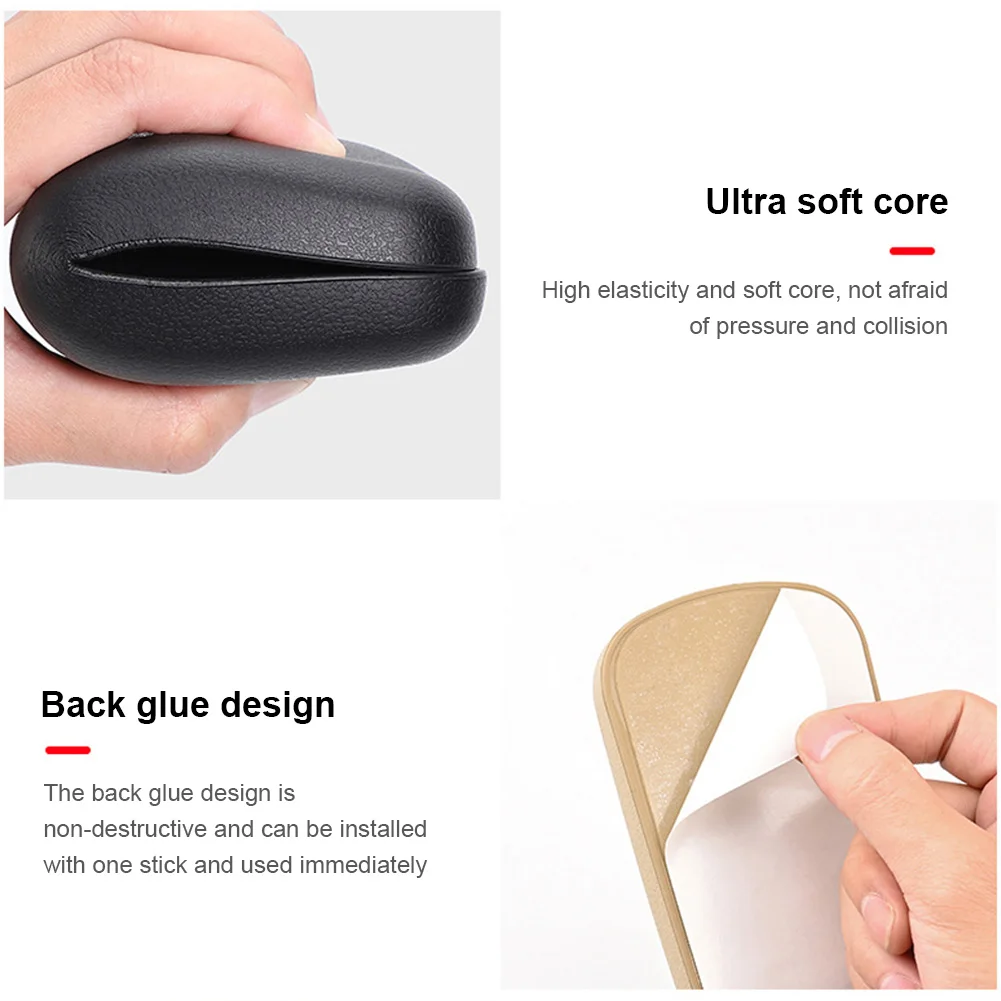 Car ddmysmile PU Leg Leather Knee Cushions Elbow Pad Auto Door Center Control Armrest Soft Pad Car Interior Leg Knee Thigh Support Cushion Smile