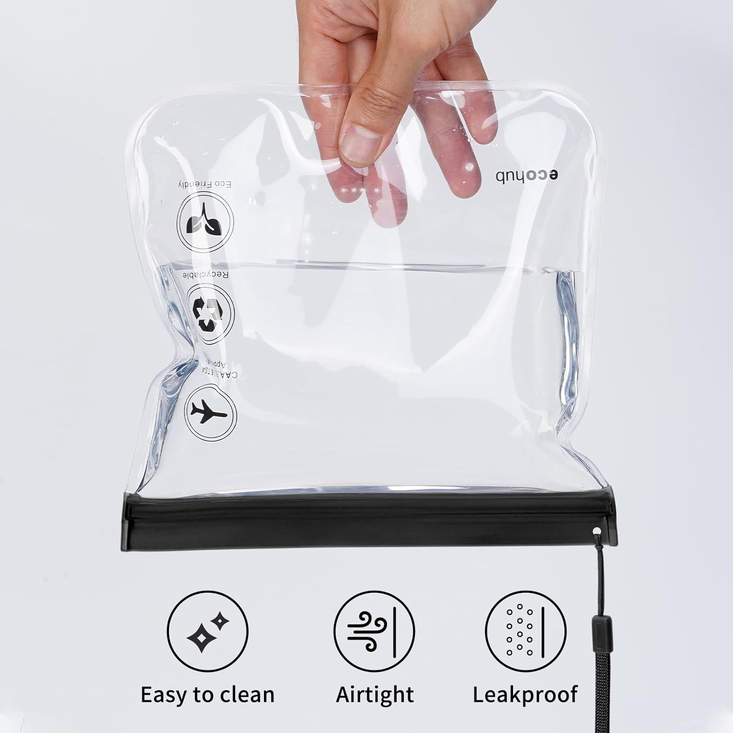 Cosmetic Lage 1PC Clear Bags Travel Use Leakproof Flight Make Up Waterproof for Women Reusable Airport Security Toiletry Bag smile
