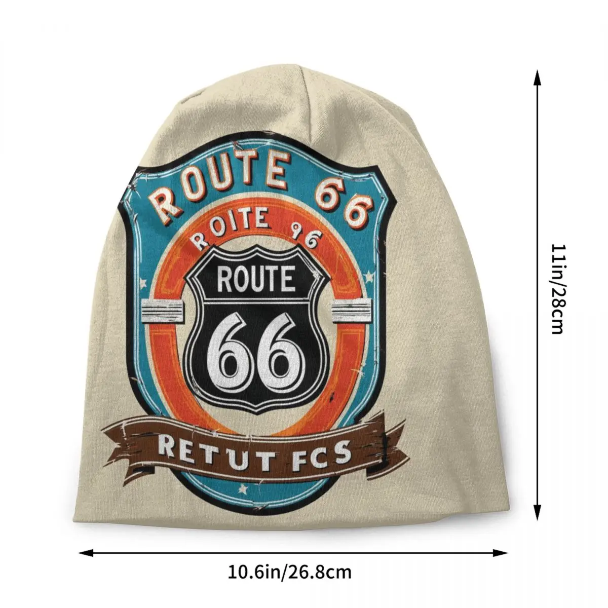Ride The Route 66 Bonnet Hat Knitting Hats Men Women Cool Unisex Biker Motorcycle Cruise America Highway Winter Warm Beanies Cap