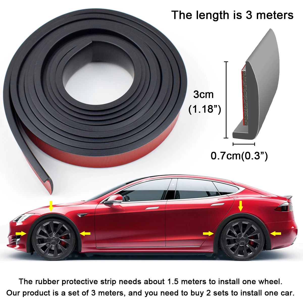 Car Fender Flare Wheel Arch Wing Expander Eyebrow Protector Auto Mudguard Lip Body Cover Splash Guard For Tesla Model 3 S X Y