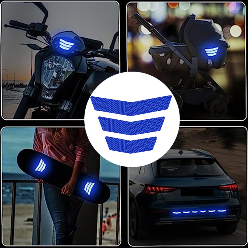 Reflective Sticker Motorcycle Bicycle Reflective Stickers Bike for Car Motorcycle Helmet Safety Warning Decals White Waterproof