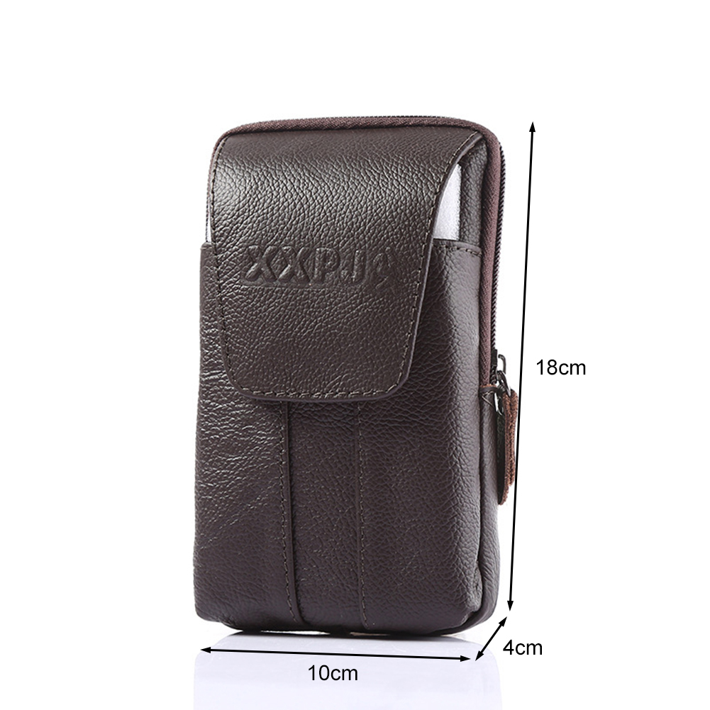Pure Color Men Fanny Waist Bag Classic Creative Delicate Design Chic Cowhide Leather Mobile Phone Purse Belt Bum Pouch