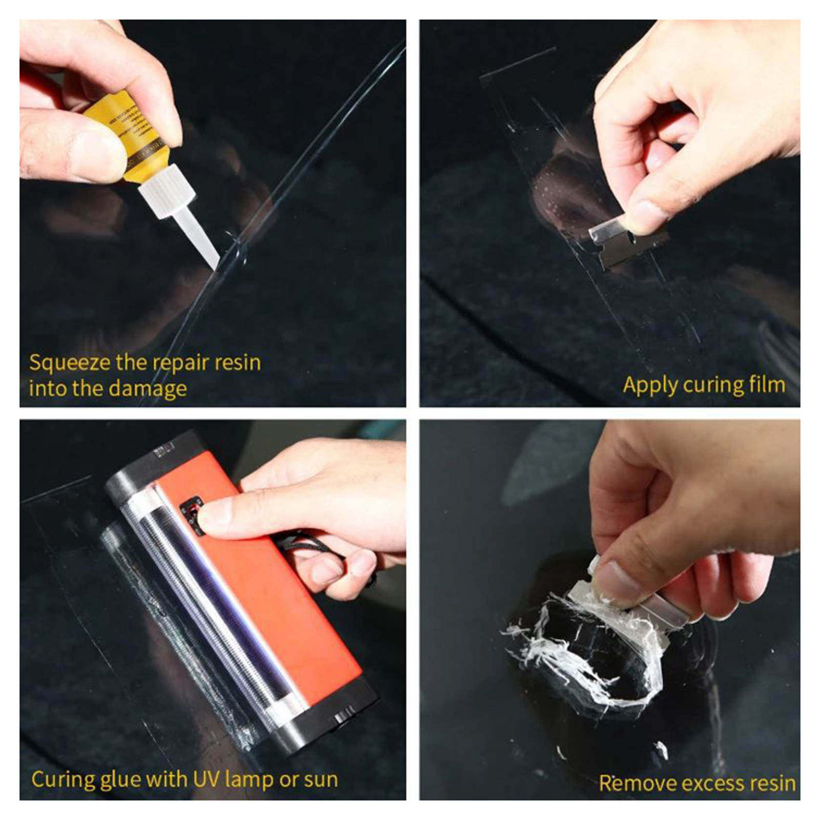 Cracked Glass Repair Kit Tools DIY Car Windscreen Glass Repair fluid Chips Cracks Scratch Repair Restore Auto Window Repair