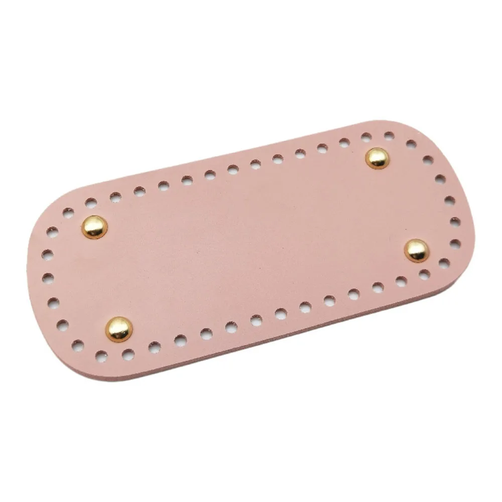 18*8cm Oval Bottom For DIY Knitted Bag Accessories Handbag Handmade Bag Bottom with Rivets PU Leather Diy Crochet Bag Bottom