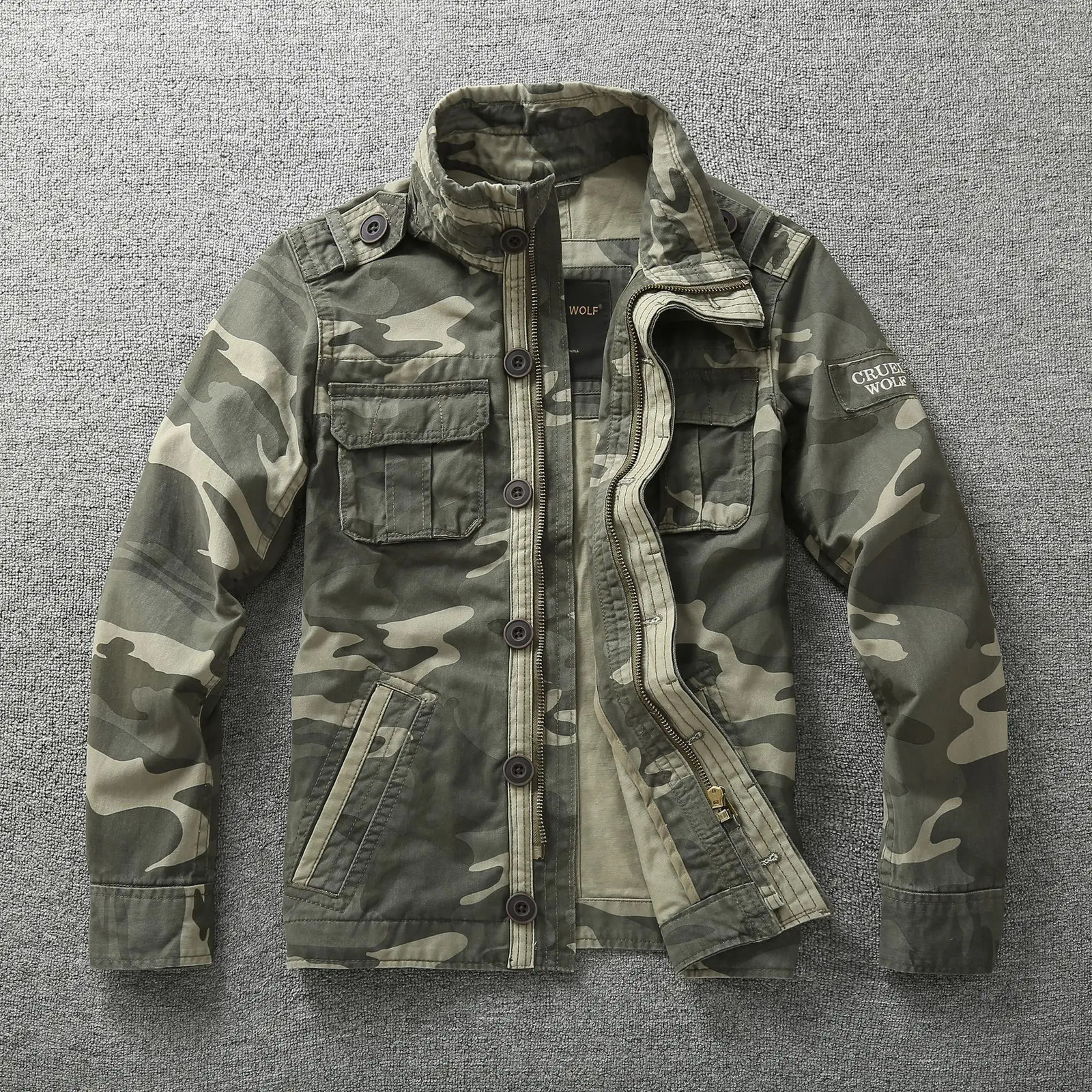 Men Military Jacket Denim Retro Cargo Hooded Jacketes Outdoor Multi Pockets Camo Tops Field Casual Fashion Hiking Coats Uniform 240327
