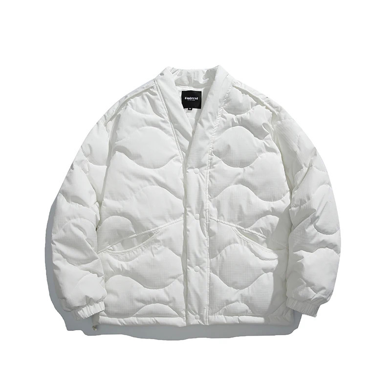 Winter Parka Jacket Mens Fashion Loose Cotton Kimono Open Collar Open Collar Shirt Cityboy Streetwear Parkas Coat 241108